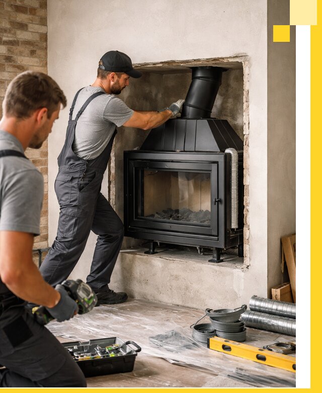 Установка каминных топок в Боре: монтаж, подключение