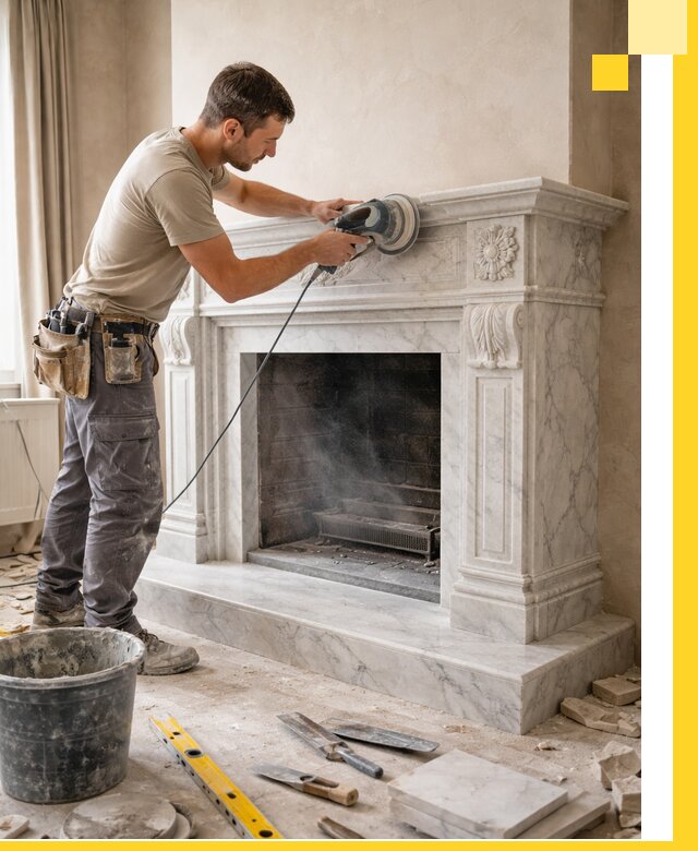 Изготовление и установка мраморных каминов в Боре под ключ