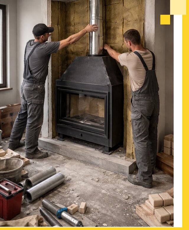 Изготовление и монтаж закрытых каминов в Боре под ключ