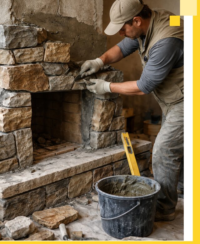 Изготовление и установка каменных каминов под ключ в Боре