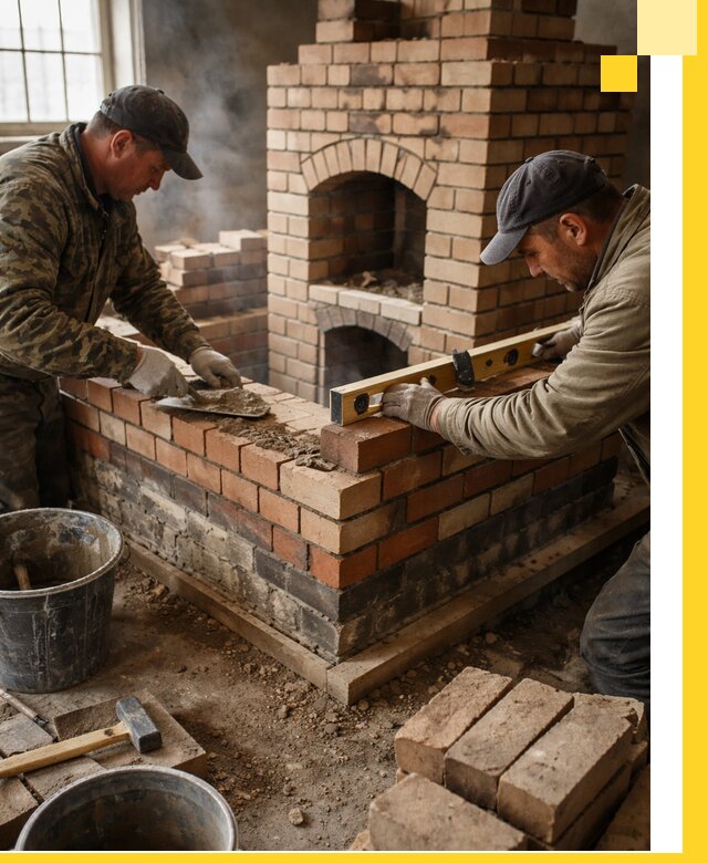 Изготовление и монтаж печей и каминов из кирпича в Боре