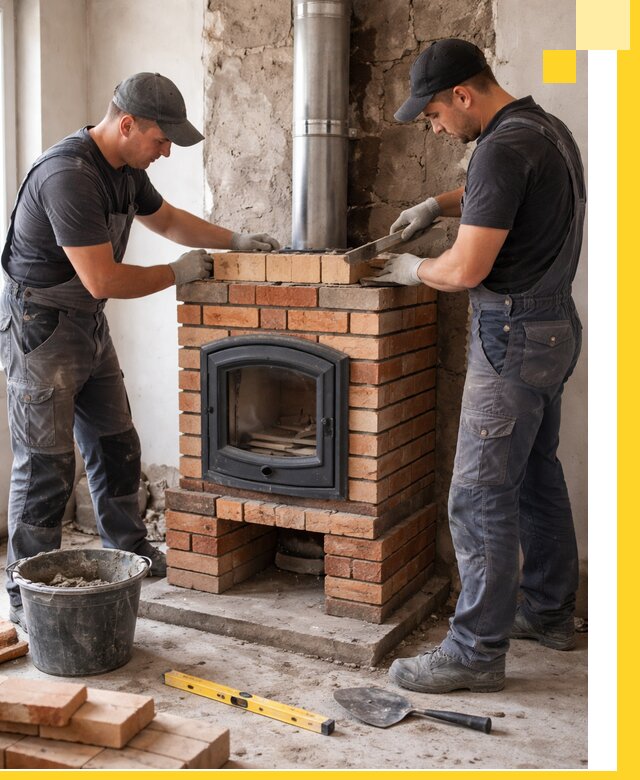 Монтаж печи камина под ключ в Боре с гарантией и пусконаладкой