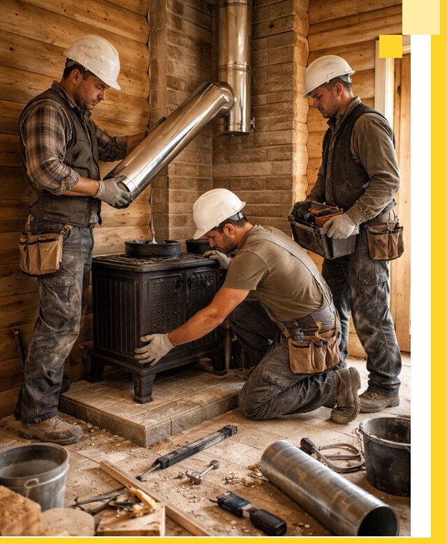 Профессиональный монтаж банных печей и дымоходов в Боре