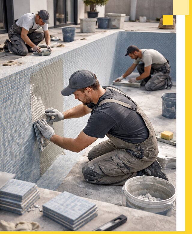 Облицовка бассейнов в Боре плитка мозаика гидроизоляция