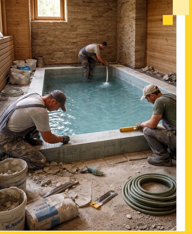 Проектирование и строительство бассейнов для бани в Боре