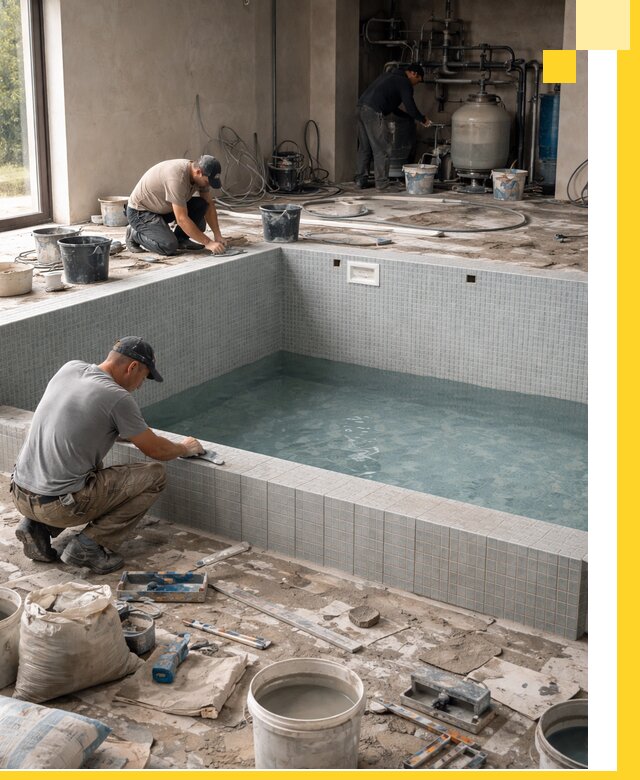 Строительство и монтаж бассейнов в помещении в Боре