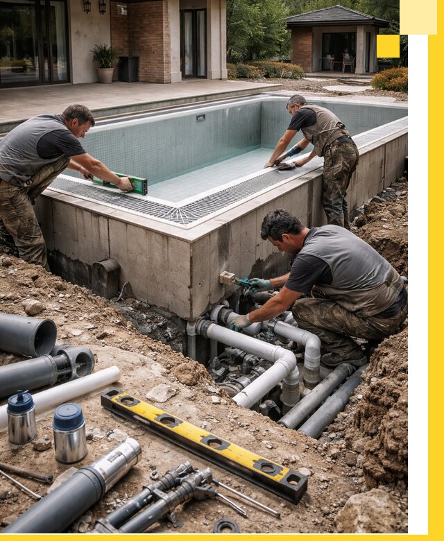 Строительство переливных бассейнов в Боре под ключ