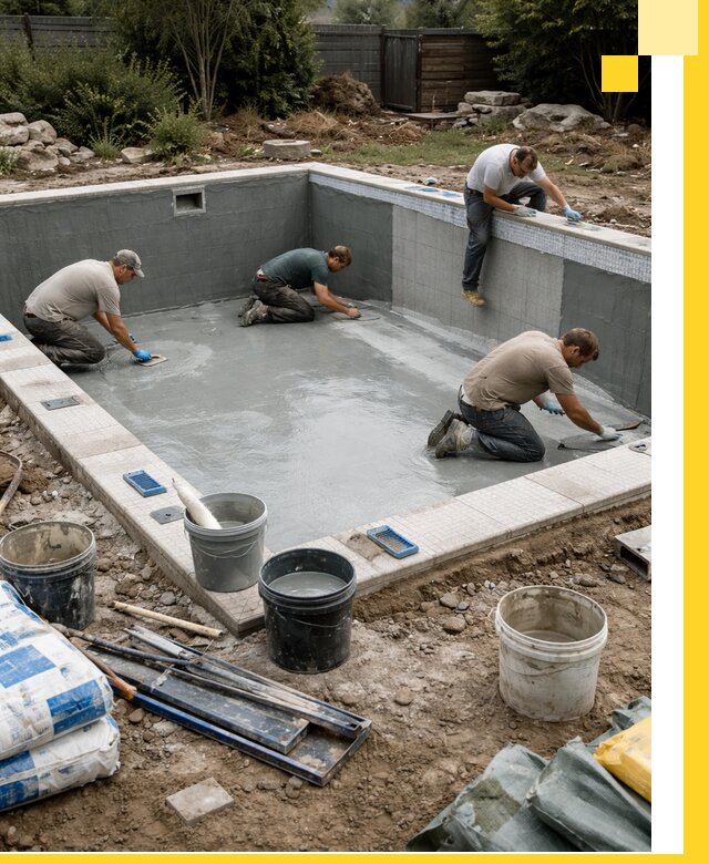 Изготовление и монтаж чаши бассейна под ключ в Боре