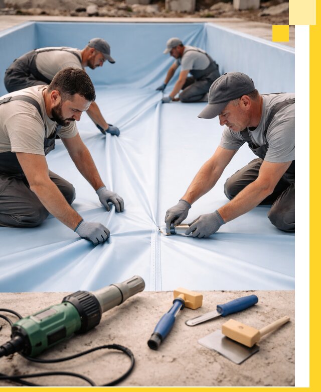 ПВХ пленка для бассейнов с монтажом и гарантией в Боре