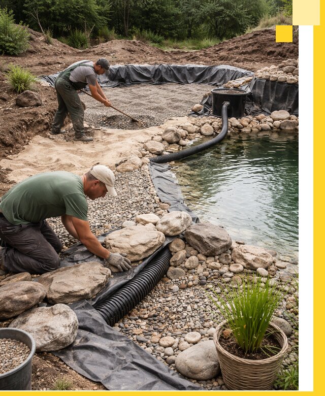 Строительство природных бассейнов и озер в Боре под ключ