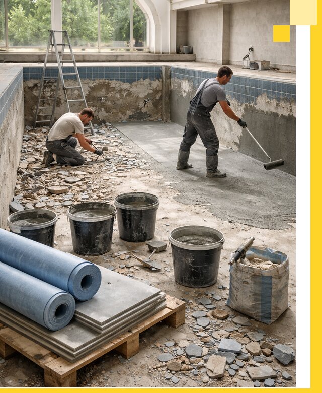 Реконструкция бассейнов в Боре: ремонт, гидроизоляция