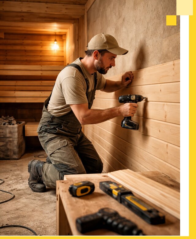 Профессиональная внутренняя отделка бани в Боре под ключ