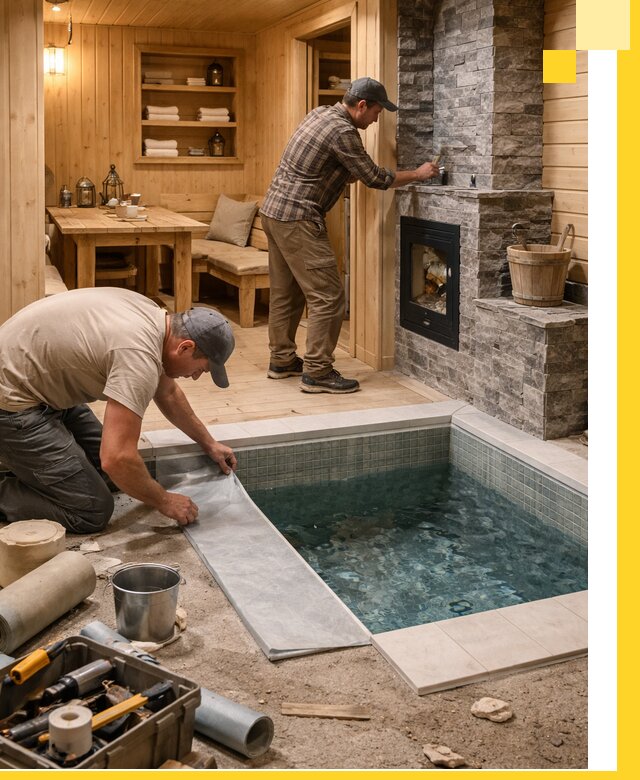 Строительство бань с комнатой отдыха под ключ в Боре