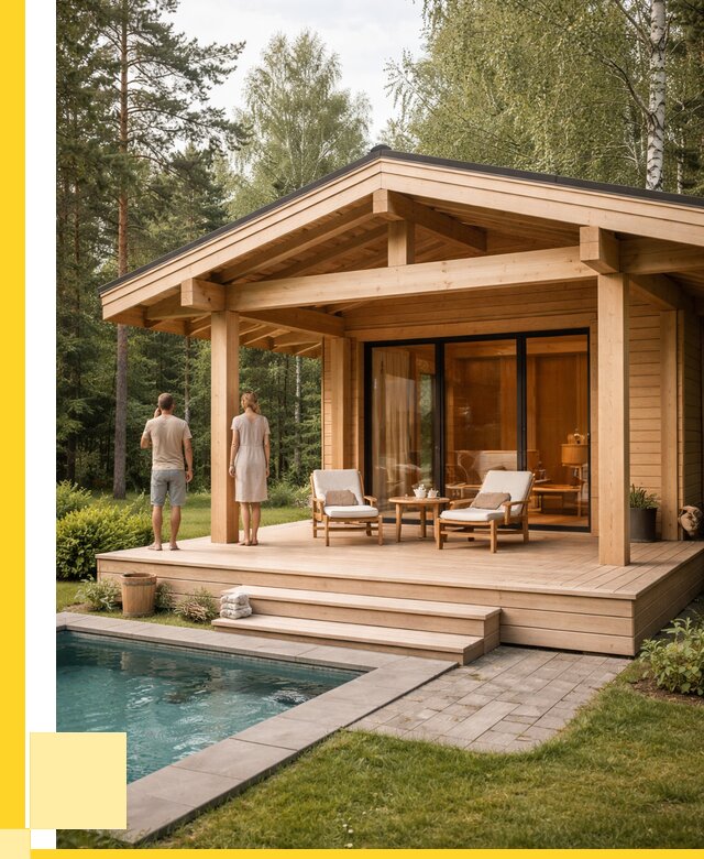 Бани с террасой под ключ в Боре от 623400 р. | ЭриданБор