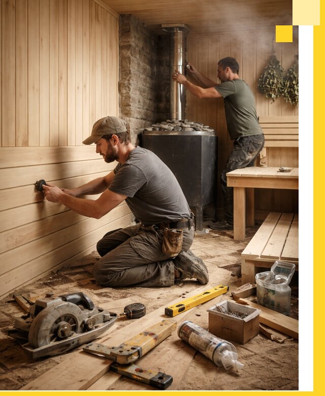 Полное строительство и оснащение парных под ключ в Боре