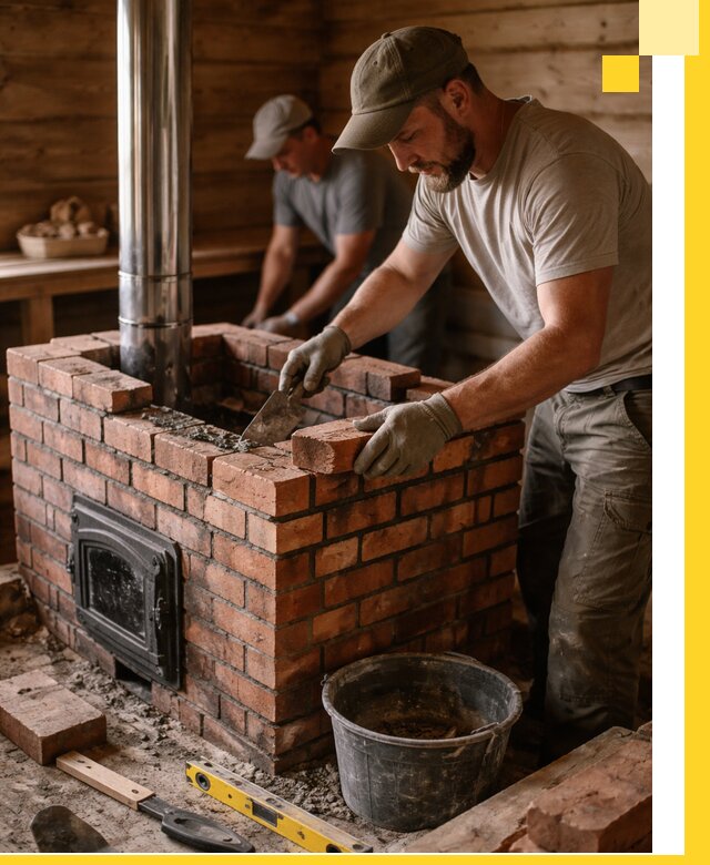 Кирпичные печи для бани под ключ в Боре, проект и монтаж