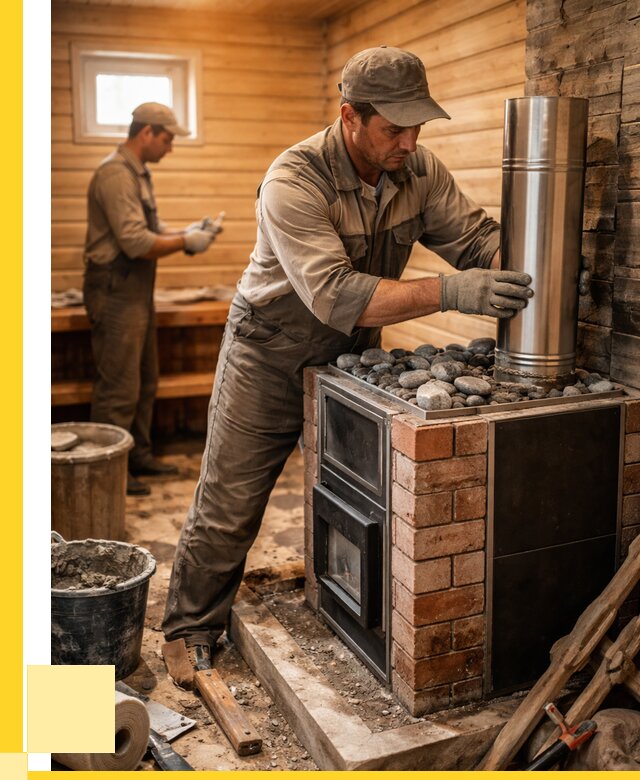 Монтаж печи в бане под ключ в Боре от 20780 р. | ЭриданБор