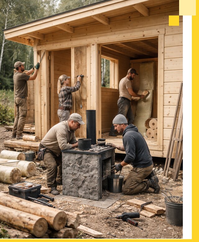 Купить баню под ключ в Боре строительство монтаж отделка