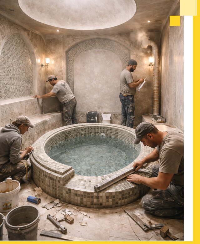 Профессиональное строительство хамама с бассейном в Боре под ключ